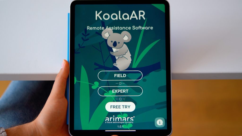 Arimars KoalaAR remote Assistance login screen