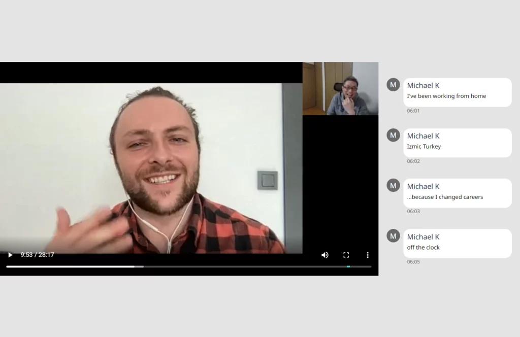 Screenshot showing two guys talking on live video call