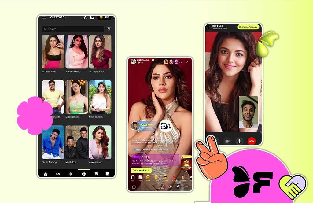 Screenshots of Fanory app on mobile phones