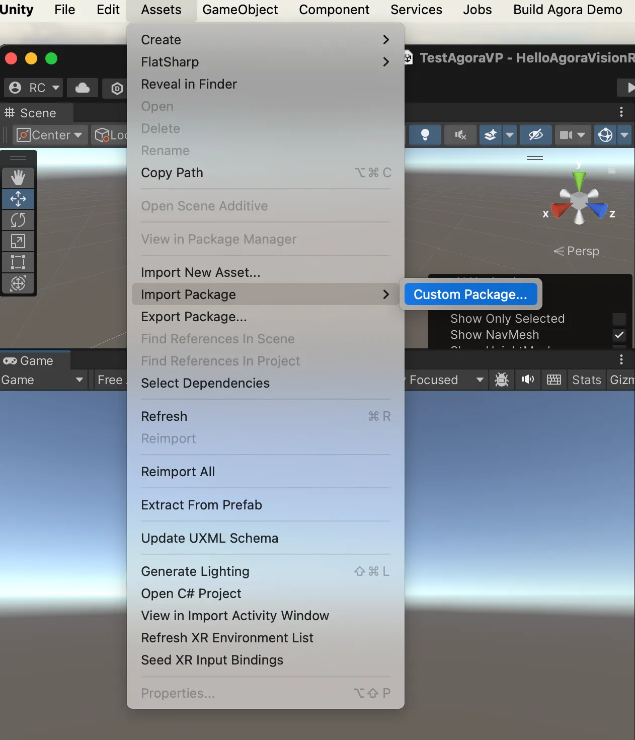 Vision Pro Unity Quickstart with Agora SDK screenshot